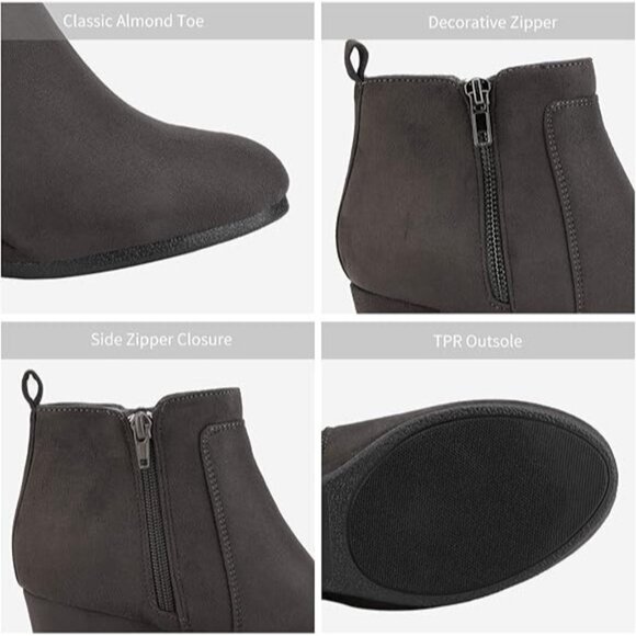 Dream Paris Size 9 Ankle Booties Wedge Heels Faux Suede Side Zipper Closure - Picture 8 of 10
